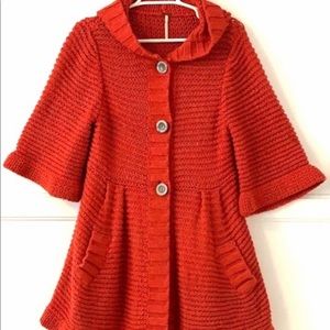 Free People pumpkin spice chunky sweater hoodie